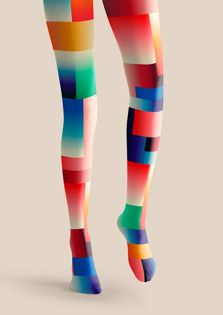 Women Iridescent Reverie Artistic Print Tights Pantyhose