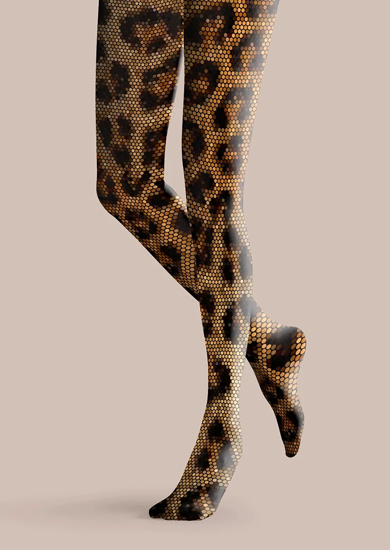 Women Neon Hunt Leopard Cheetah Animal Print Tights Pantyhose