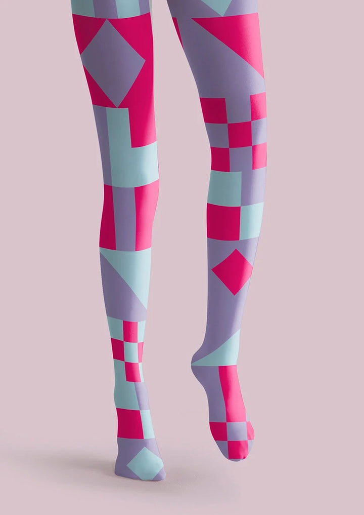 Women Violet Whisper Pastel Graphic Print Tights Pantyhose