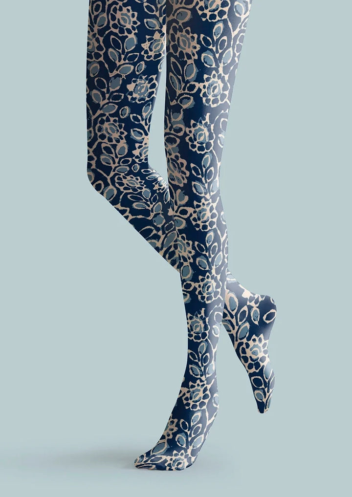 Women Porcelain Florals Printed Tights and Hosiery Pantyhose
