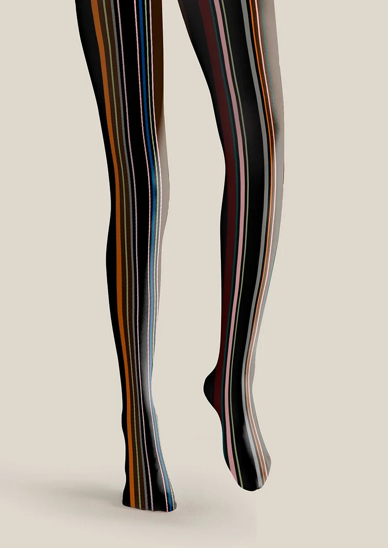 Women Iridescent Yesterday Striped Tights Hosiery Pantyhose