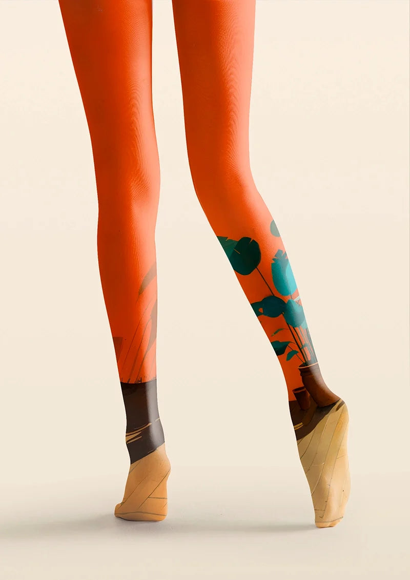 Women Curled Cat Warm Light Cute Animal Print Tights Pantyhose
