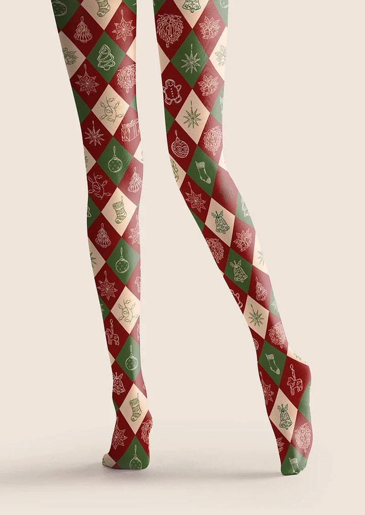 Christmas stripes Checked Tights Hosiery Pantyhose