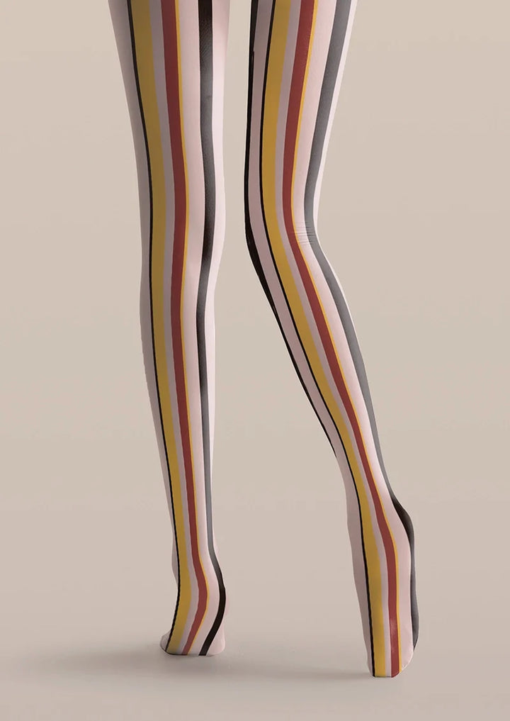 Women Vintage Circus Stripes Printed Tights Hosiery Pantyhose