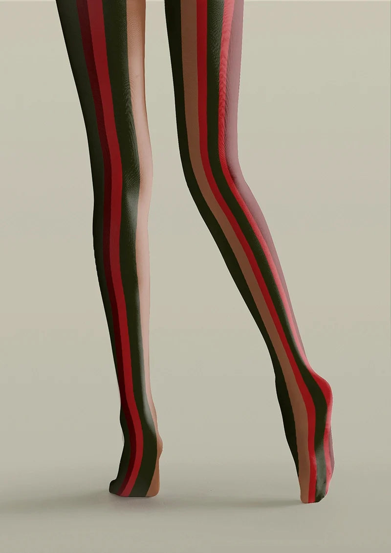 Christmas deep color stripes Tights Hosiery Pantyhose