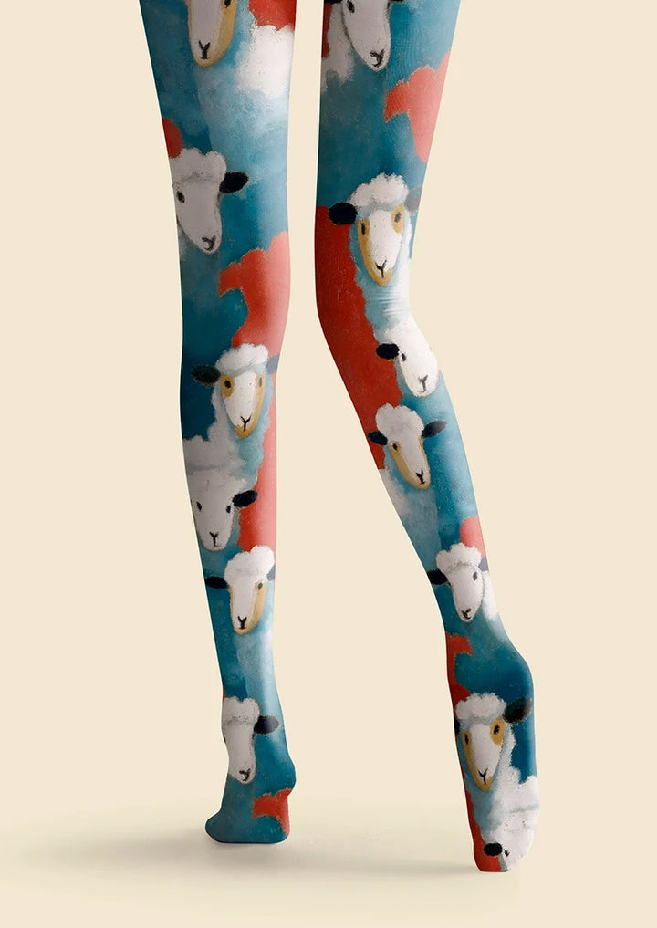 Women Sheep Surge Cute Animal Graphic Art Tights Pantyhose