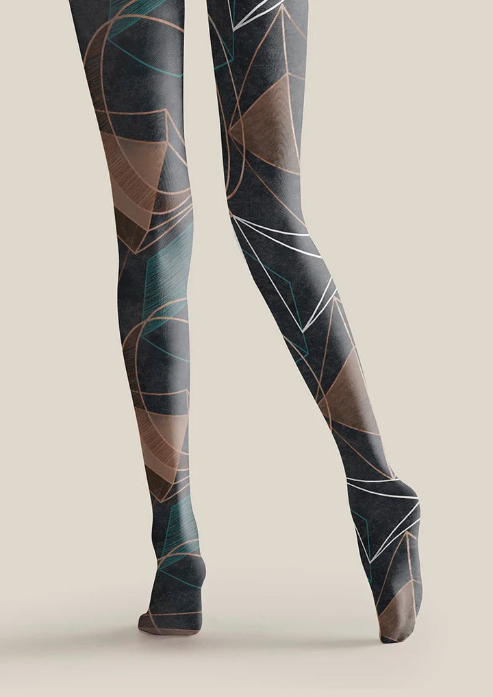 Women Linear Variations Printed Tights and Hosiery Pantyhose