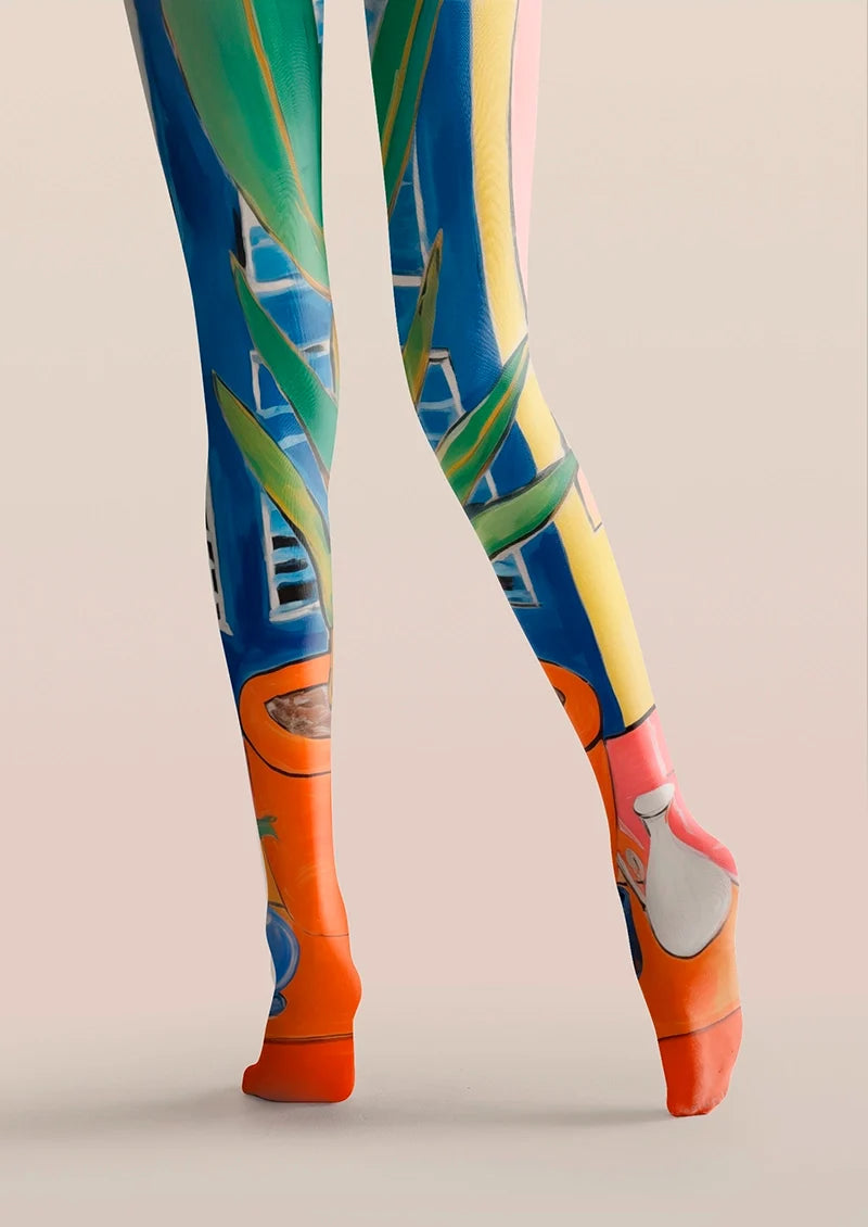 Women Cat of the Afternoon Cute Animal Print Tights Pantyhose