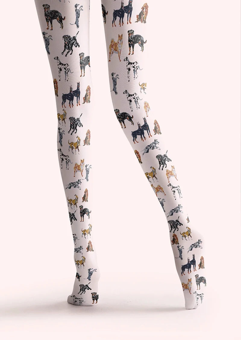 Women Dog Overture Graphic Print Tights and Hosiery Pantyhose