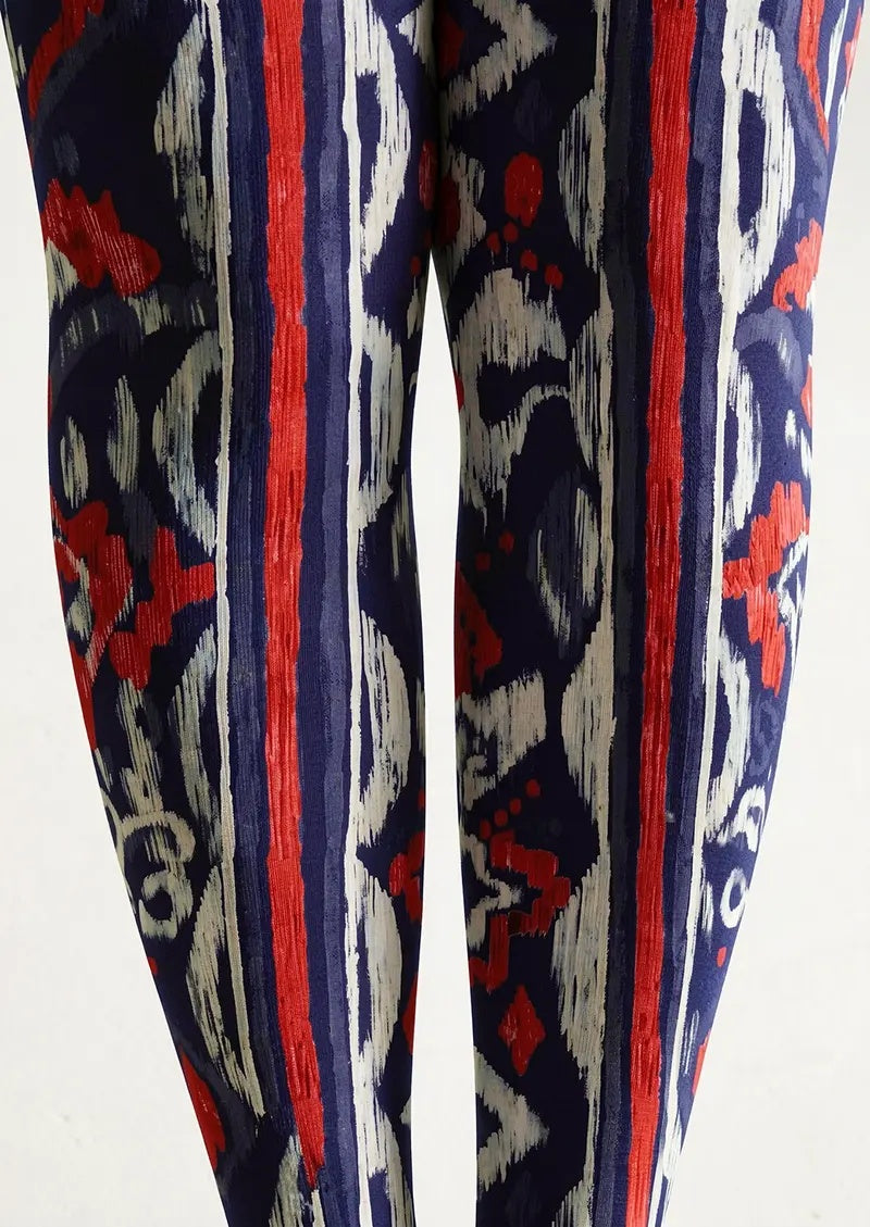 Women Warp And Weft Labyrinth Print Tights Hosiery Pantyhose