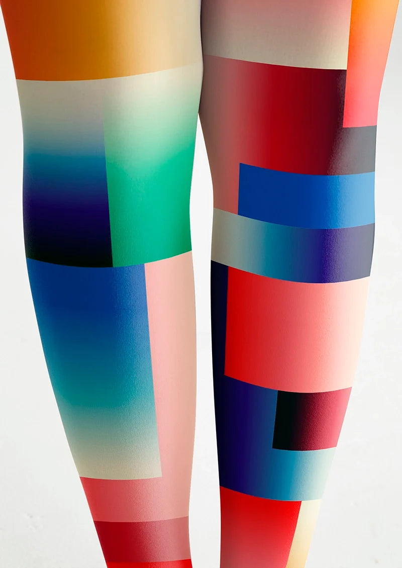 Women Iridescent Reverie Artistic Print Tights Pantyhose
