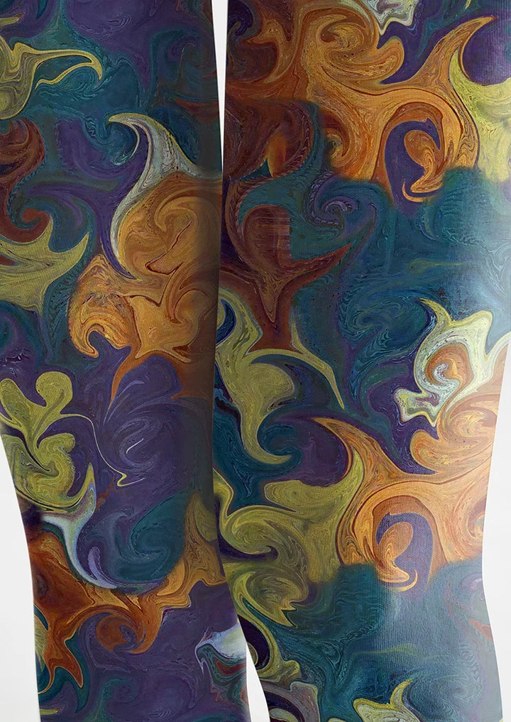 Women Floral Phantom Pattern Print Tights Hosiery Pantyhose