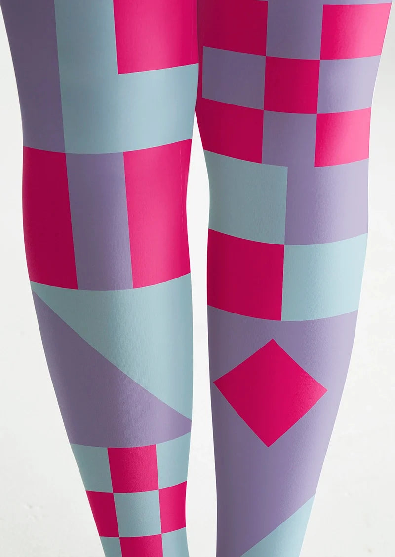 Women Violet Whisper Pastel Graphic Print Tights Pantyhose