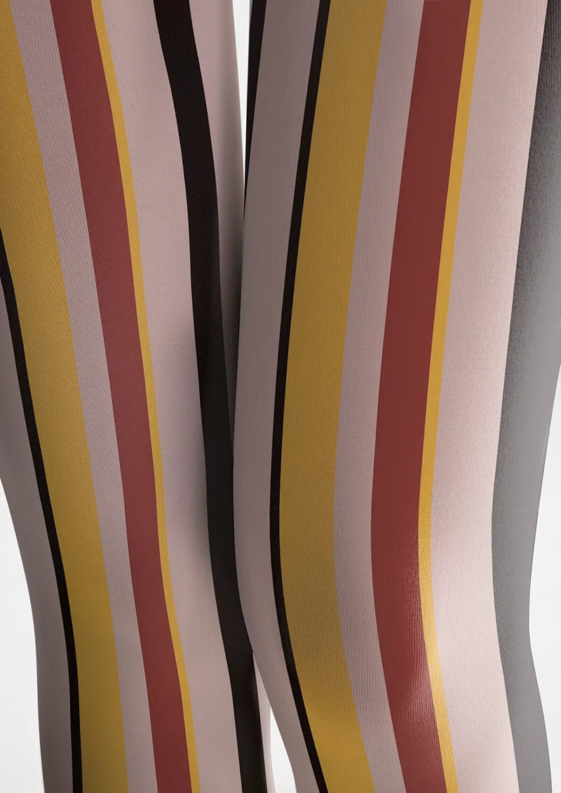 Women Vintage Circus Stripes Printed Tights Hosiery Pantyhose