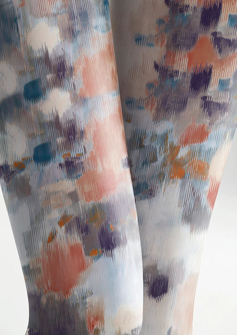 Women Liquid Rhapsody Pattern Print Tights Hosiery Pantyhose