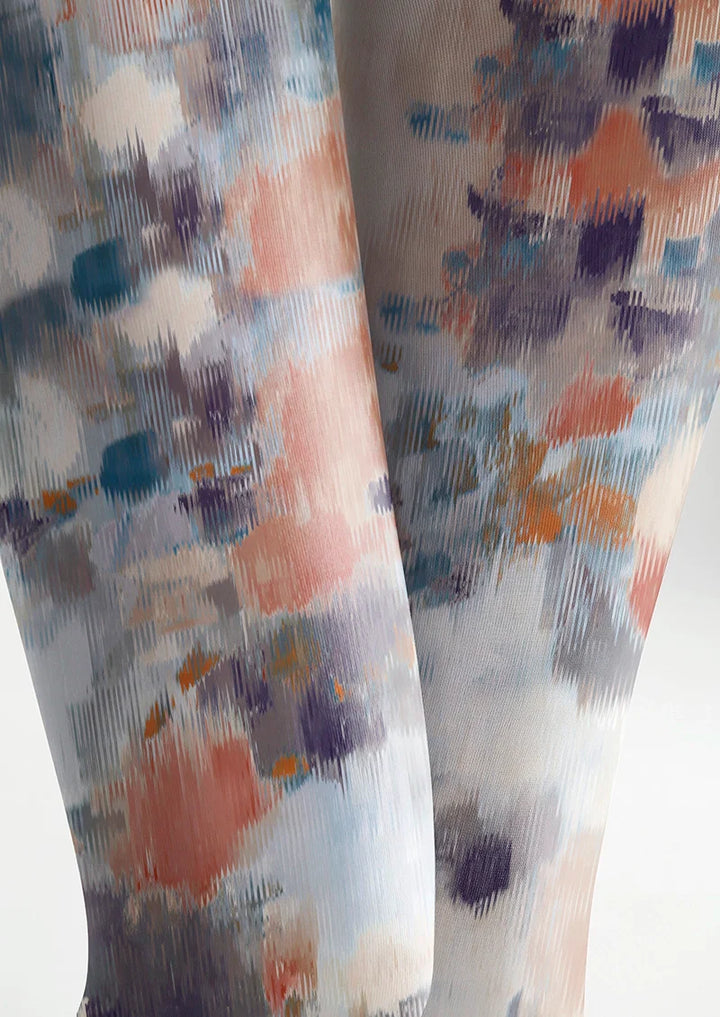 Women Liquid Rhapsody Pattern Print Tights Hosiery Pantyhose