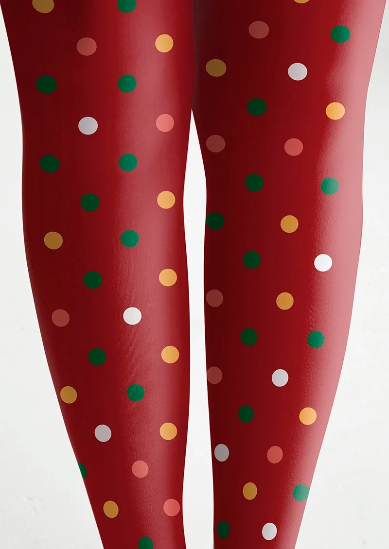 Christmas Red polka dots Tights Hosiery Pantyhose
