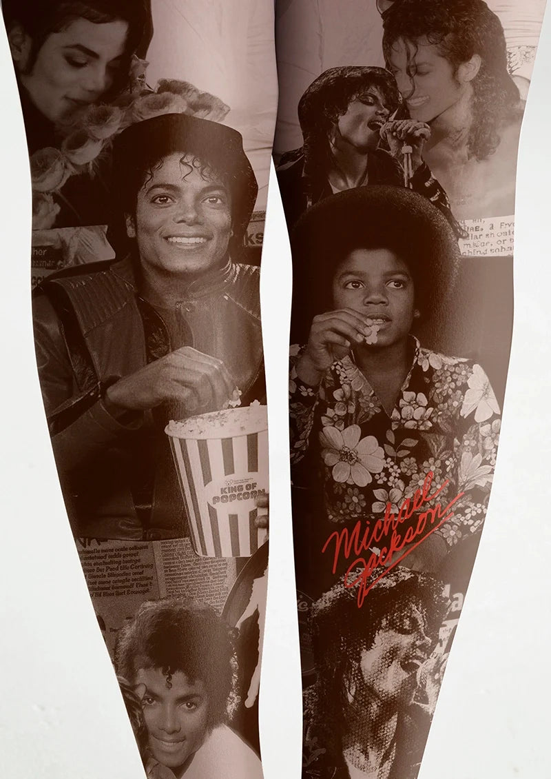 Michael Jackson Collage Tights Hosiery Pantyhose