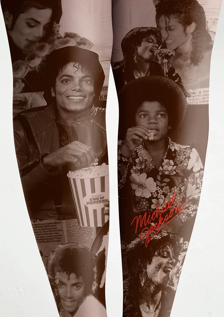 Michael Jackson Collage Tights Hosiery Pantyhose