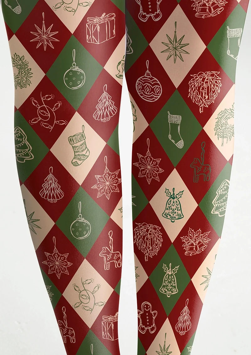 Christmas stripes Checked Tights Hosiery Pantyhose