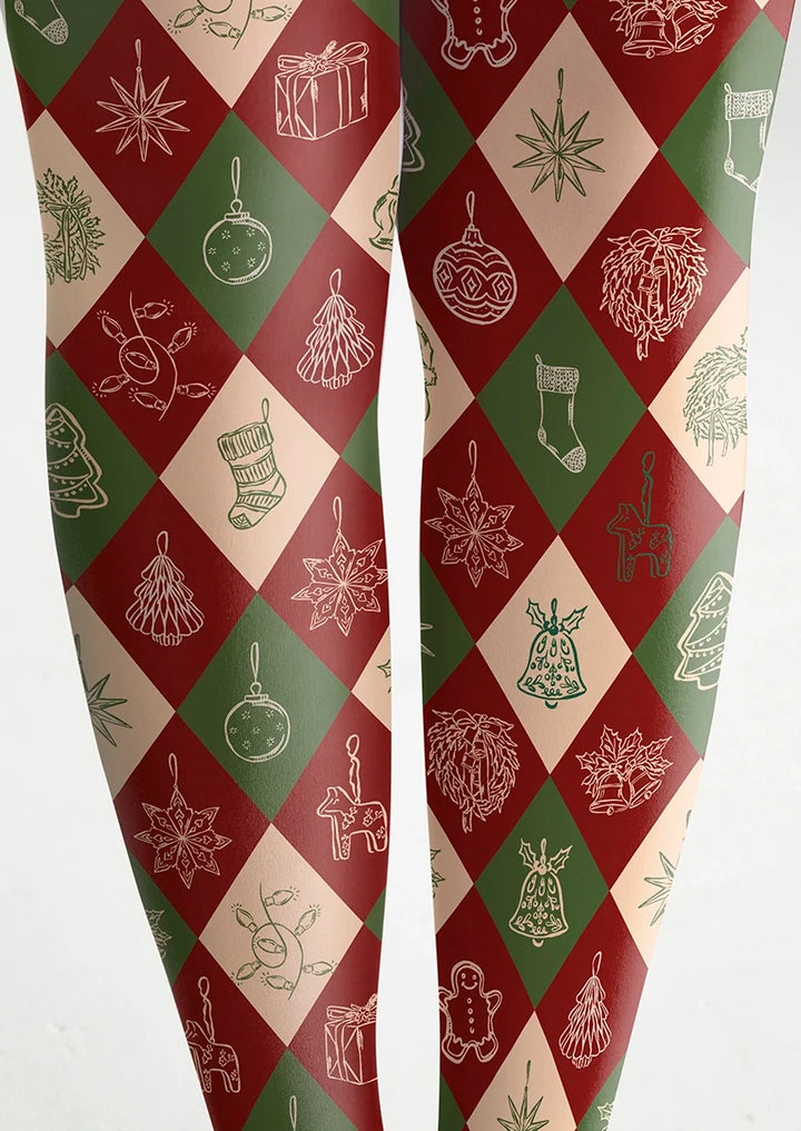 Christmas stripes Checked Tights Hosiery Pantyhose