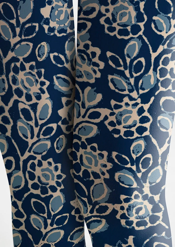Women Porcelain Florals Printed Tights and Hosiery Pantyhose