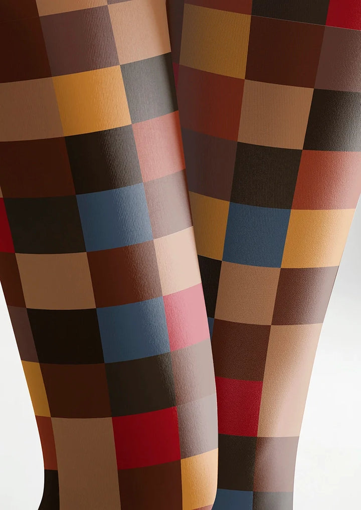 Women Terra-Cotta Plaid Printed Tights and Hosiery Pantyhose