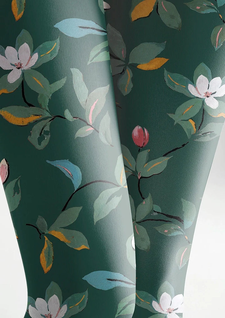 Women Green Valley Graphic Print Tights and Hosiery Pantyhose