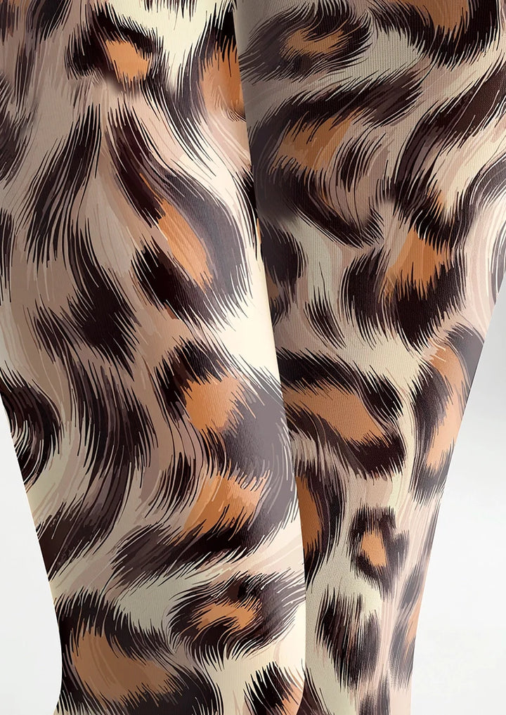 Women Blazing Leopard Animal Print Graphic Tights Pantyhose