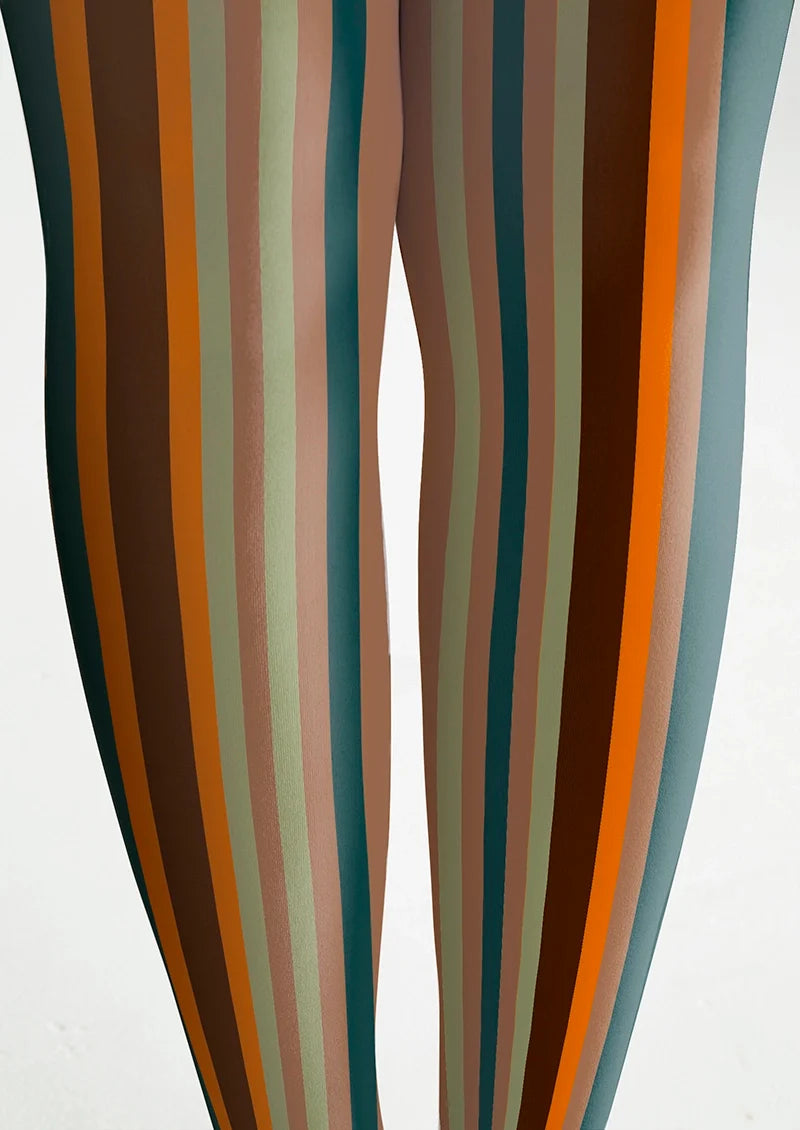 Women Rock Of Rhythm Striped Print Tights Hosiery Pantyhose