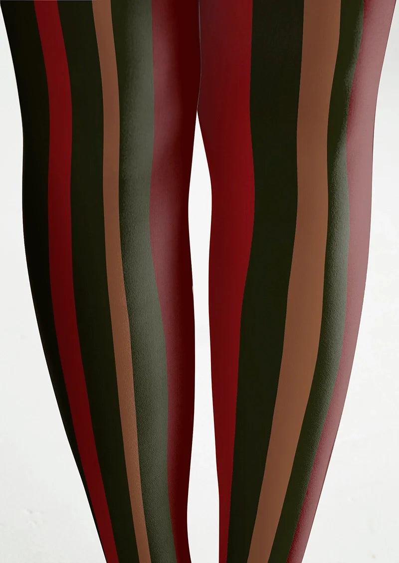 Christmas deep color stripes Tights Hosiery Pantyhose