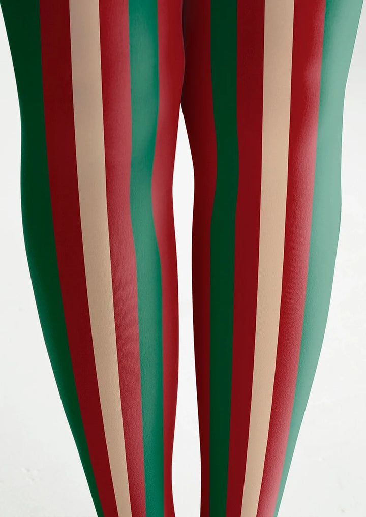 Christmas red-green stripes Tights Hosiery Pantyhose