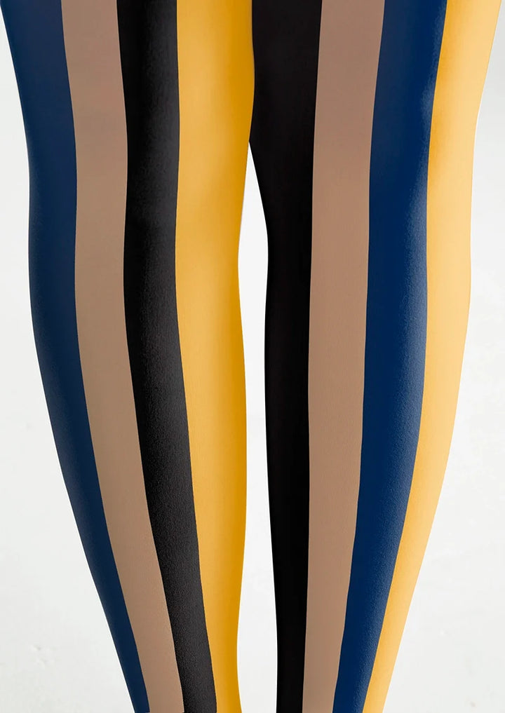 Women Modern Retro Striped Printed Tights Hosiery Pantyhose