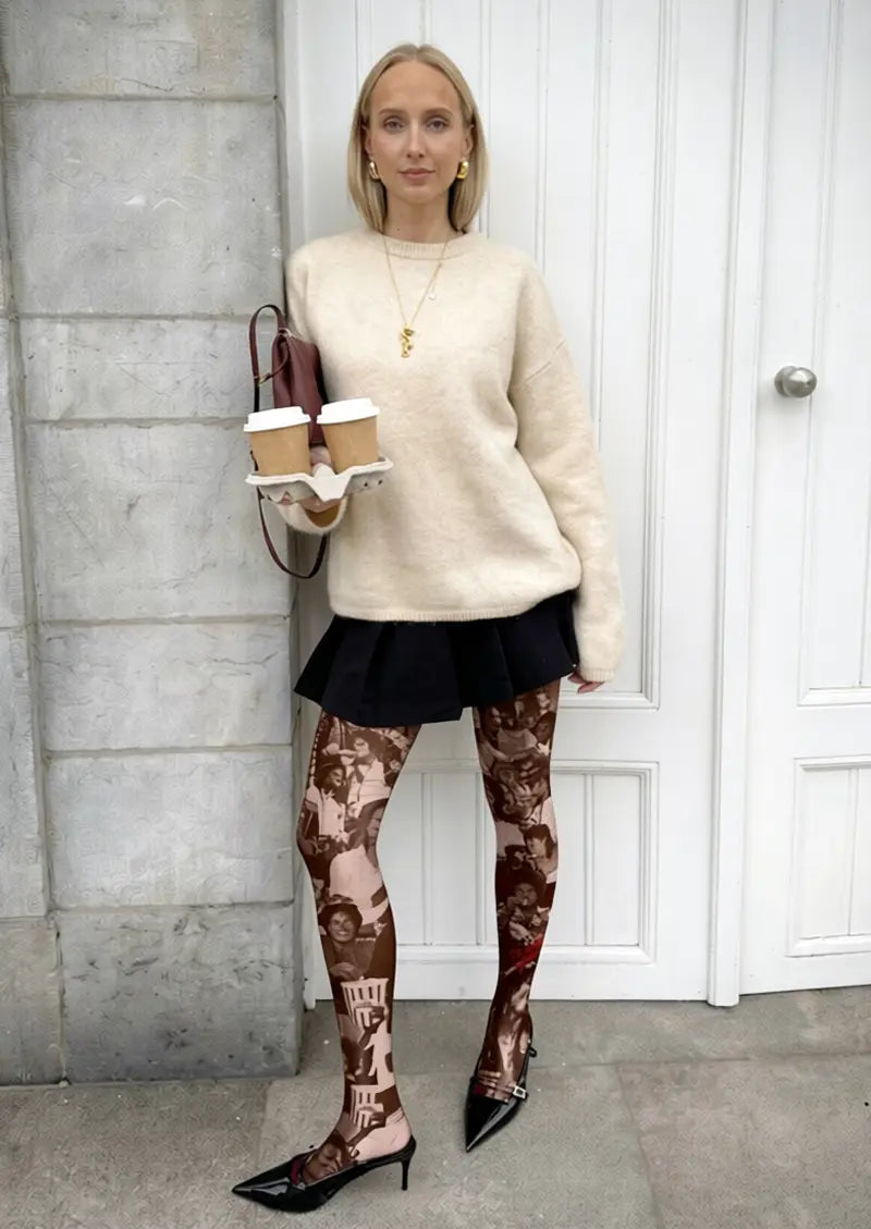 Michael Jackson Collage Tights Hosiery Pantyhose