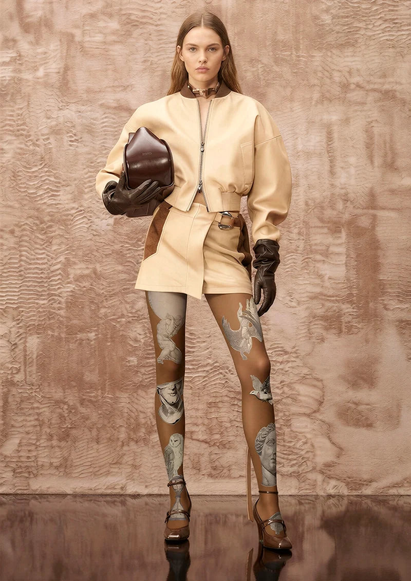 Women Atlas's Contemplation Printed Tights Hosiery Pantyhose