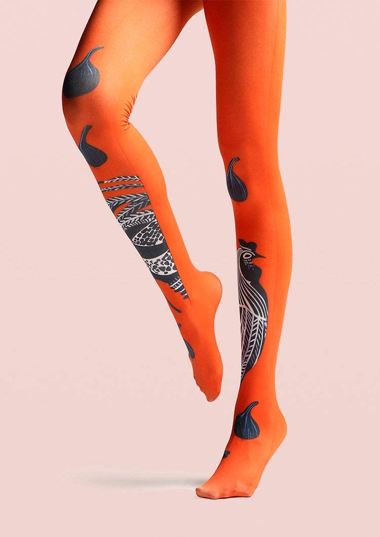 Women Pop Art Retro Throwback Graphic Print Tights Pantyhose