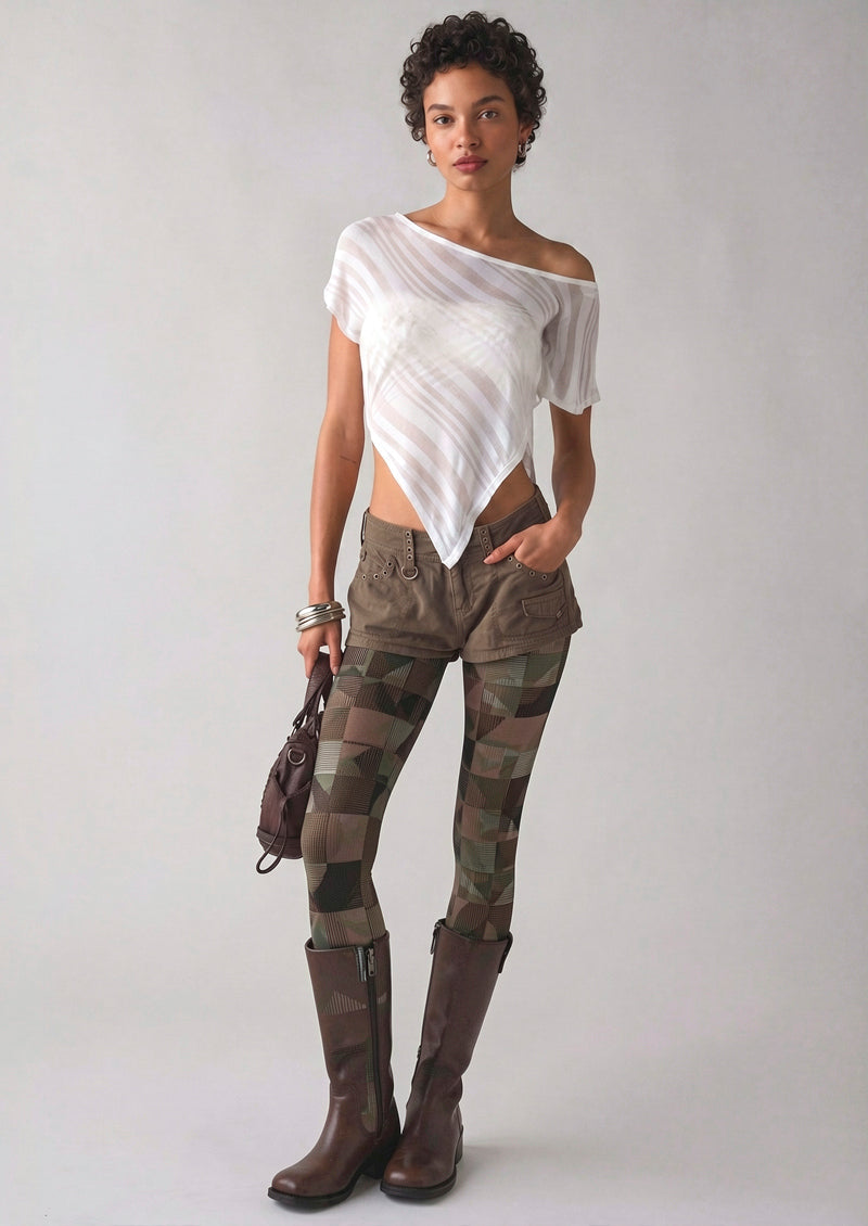 Women Earthly Geometry Printed Tights and Hosiery Pantyhose