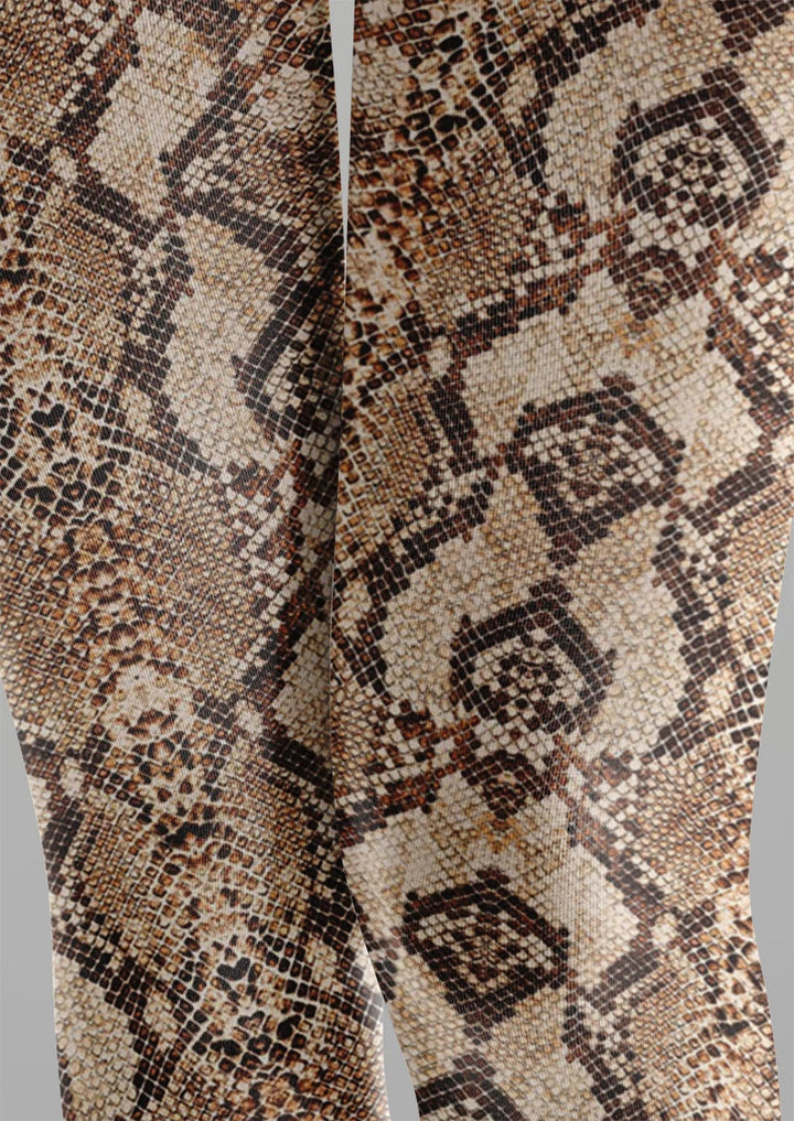 Women Exotic Snake Animal Skin Patterned Tights Pantyhose