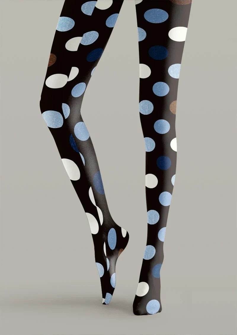 Women Retro Dot Mix Pattern Print Tights and Hosiery Pantyhose