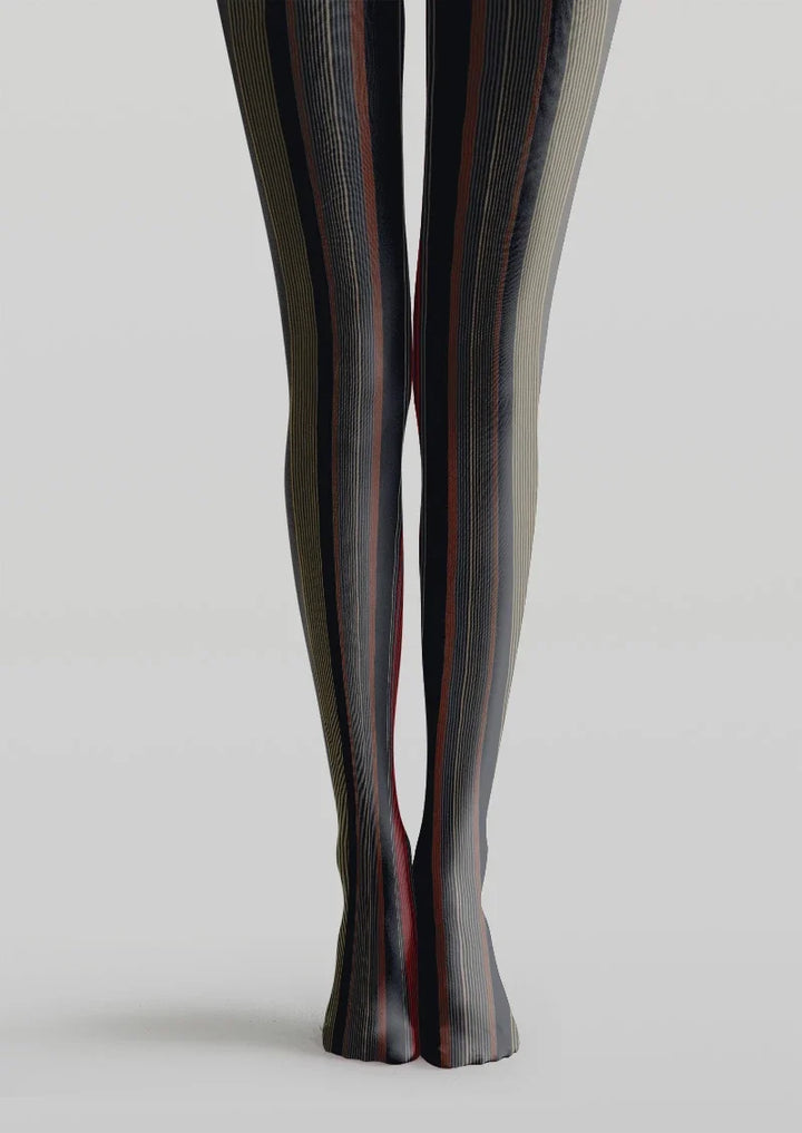 Women Classic Black Textured Pattern Hosiery Tights Pantyhose