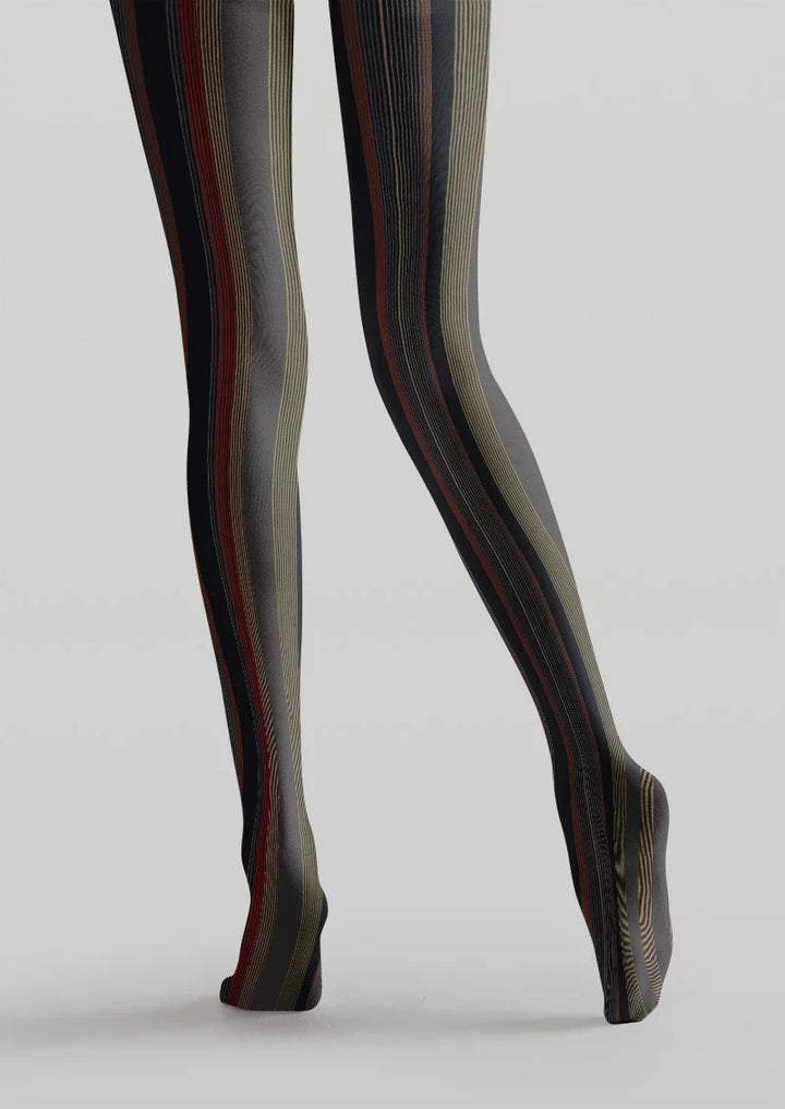 Women Classic Black Textured Pattern Hosiery Tights Pantyhose