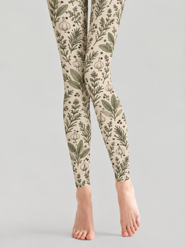 Thanksgiving Women Rustic Botanical Leaf Footless Pantyhose