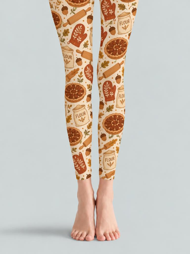 Thanksgiving Women Pumpkin Pie Slice Fall Footless Pantyhose