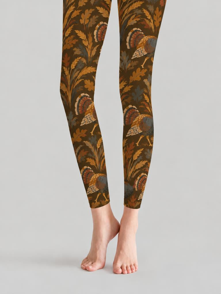 Thanksgiving Women Autumn Botanical Leaves Footless Pantyhose