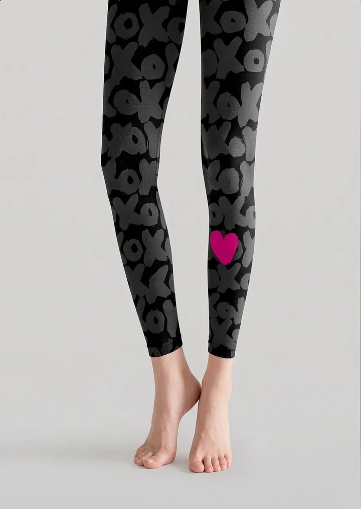 Valentine's Day Heartbeat Footless Tights Hosiery Pantyhose