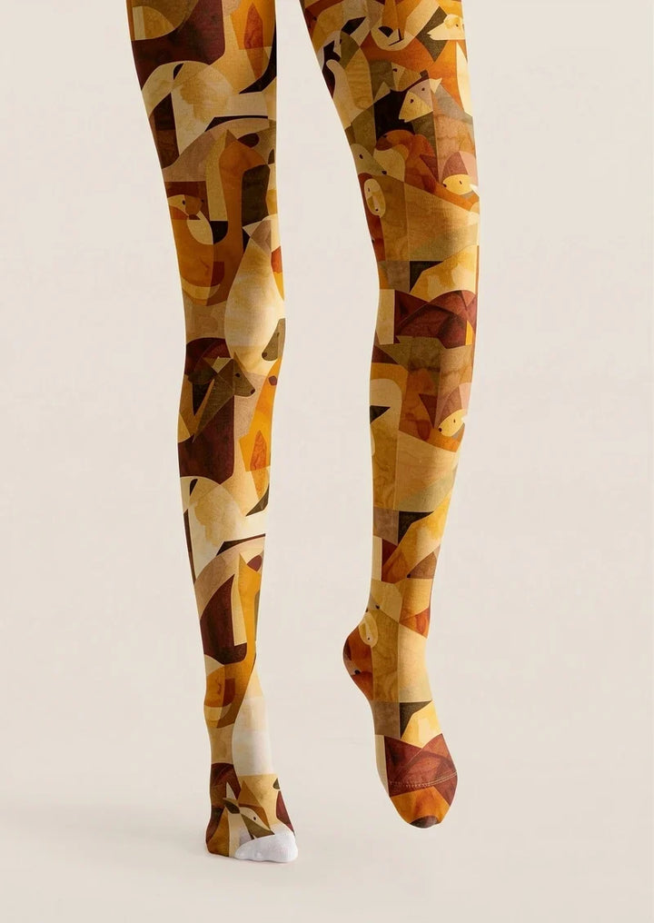 Amber Patchwork Tights Hosiery Pantyhose