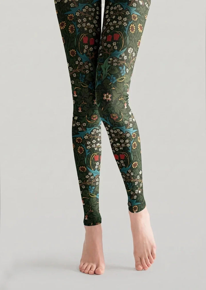 William Morris Florals Footless Tights Hosiery Pantyhose