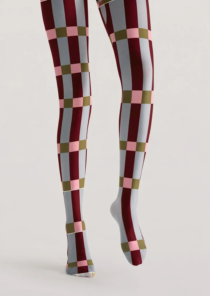 Burgundy Stripes Tights Hosiery Pantyhose