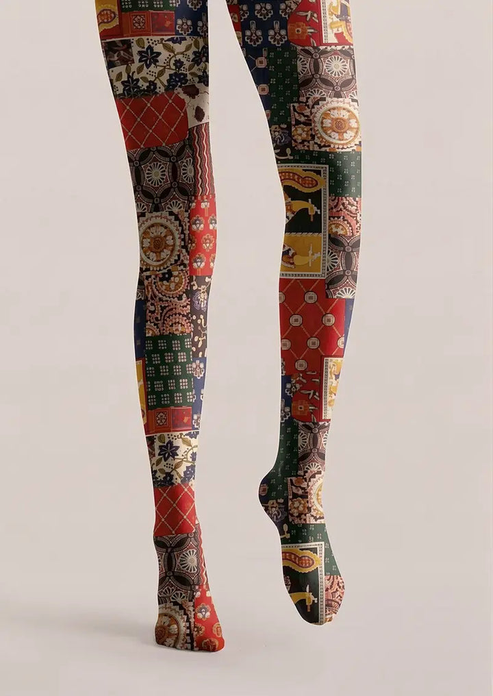 Women Vintage Pattern Archive Printed Tights Hosiery Pantyhose