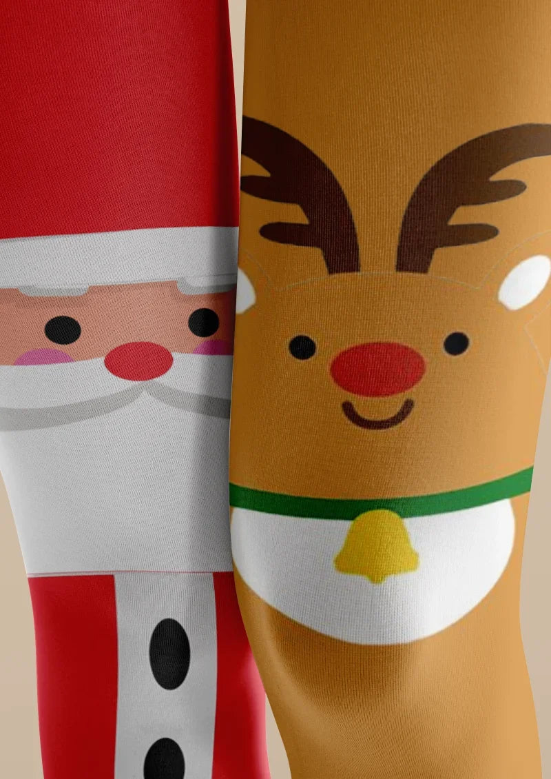Festive Gift Bearer Reindeer Tights Hosiery Pantyhose
